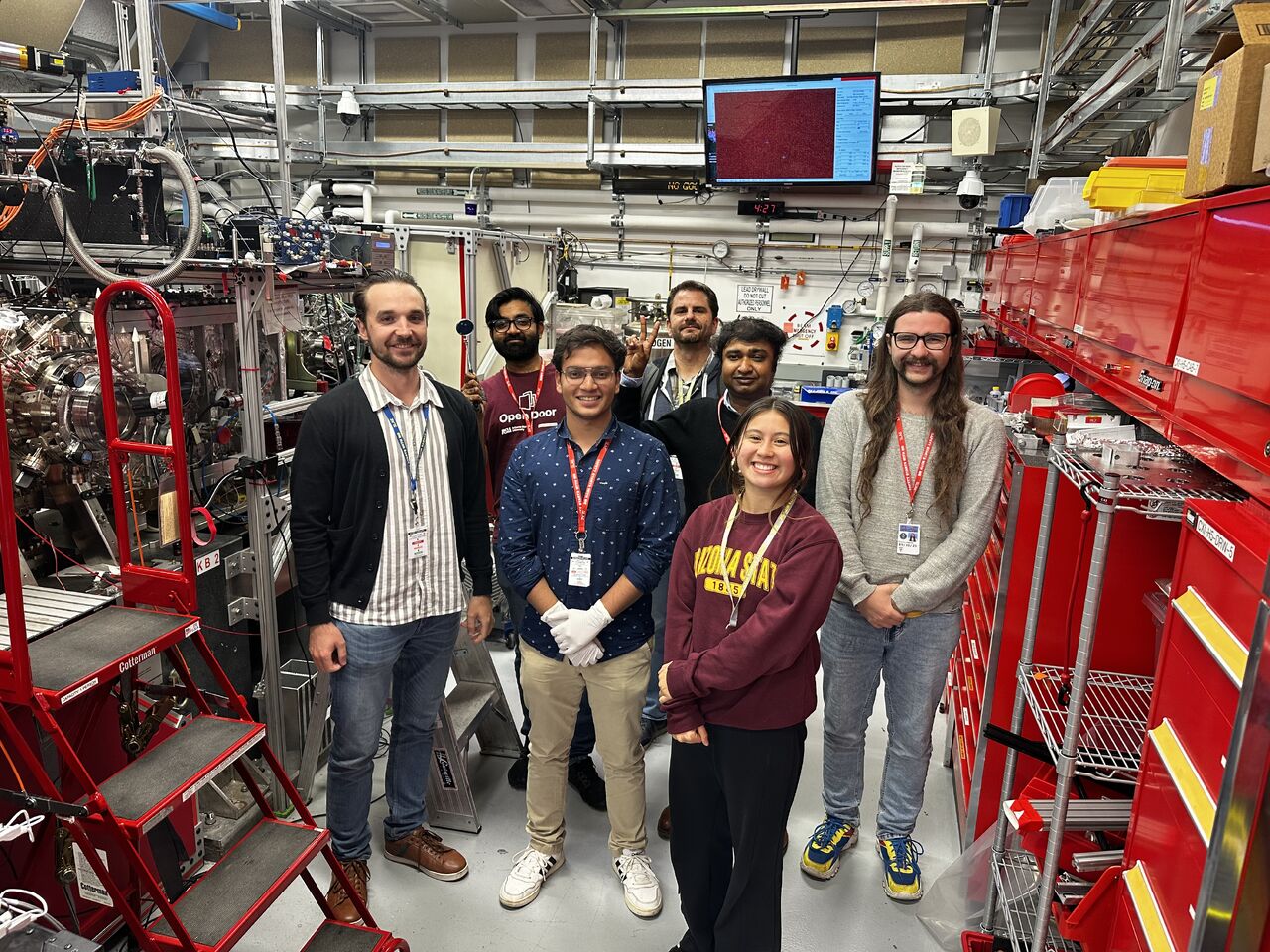 Research team inside an LCLS experimental area